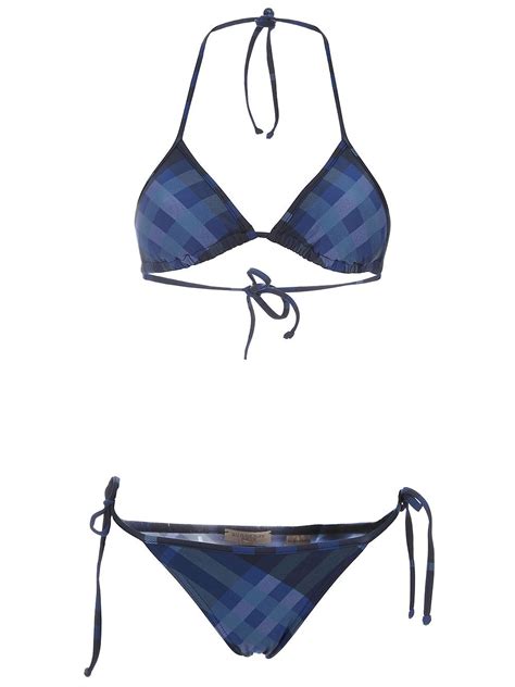 burberry blue swimsuit|Burberry plaid bikini.